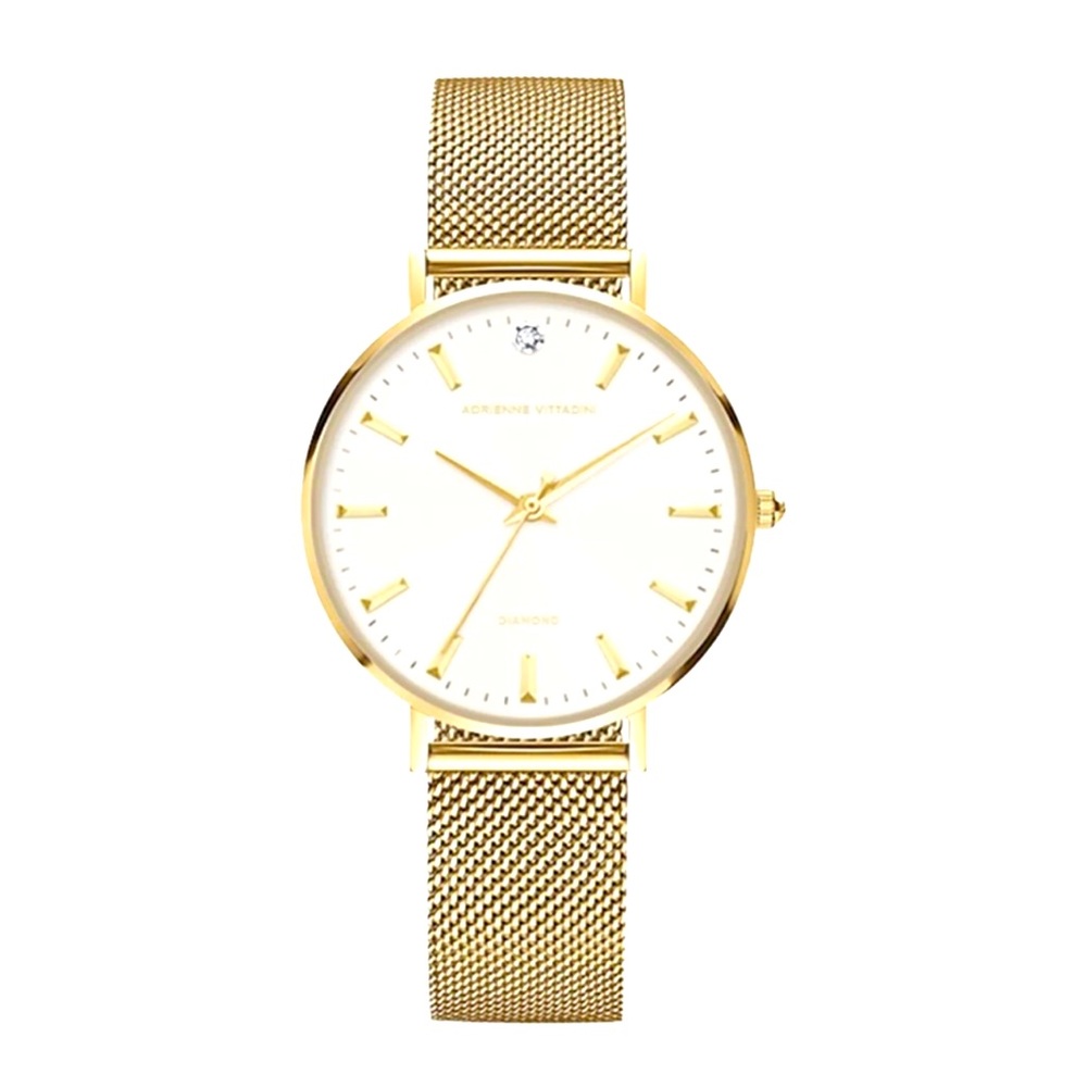 🔥🔥🔥🩶 NWT Adrienne Vittadini Women's
Rose Gold-Tone Metal Strap Watch 34mm🔥